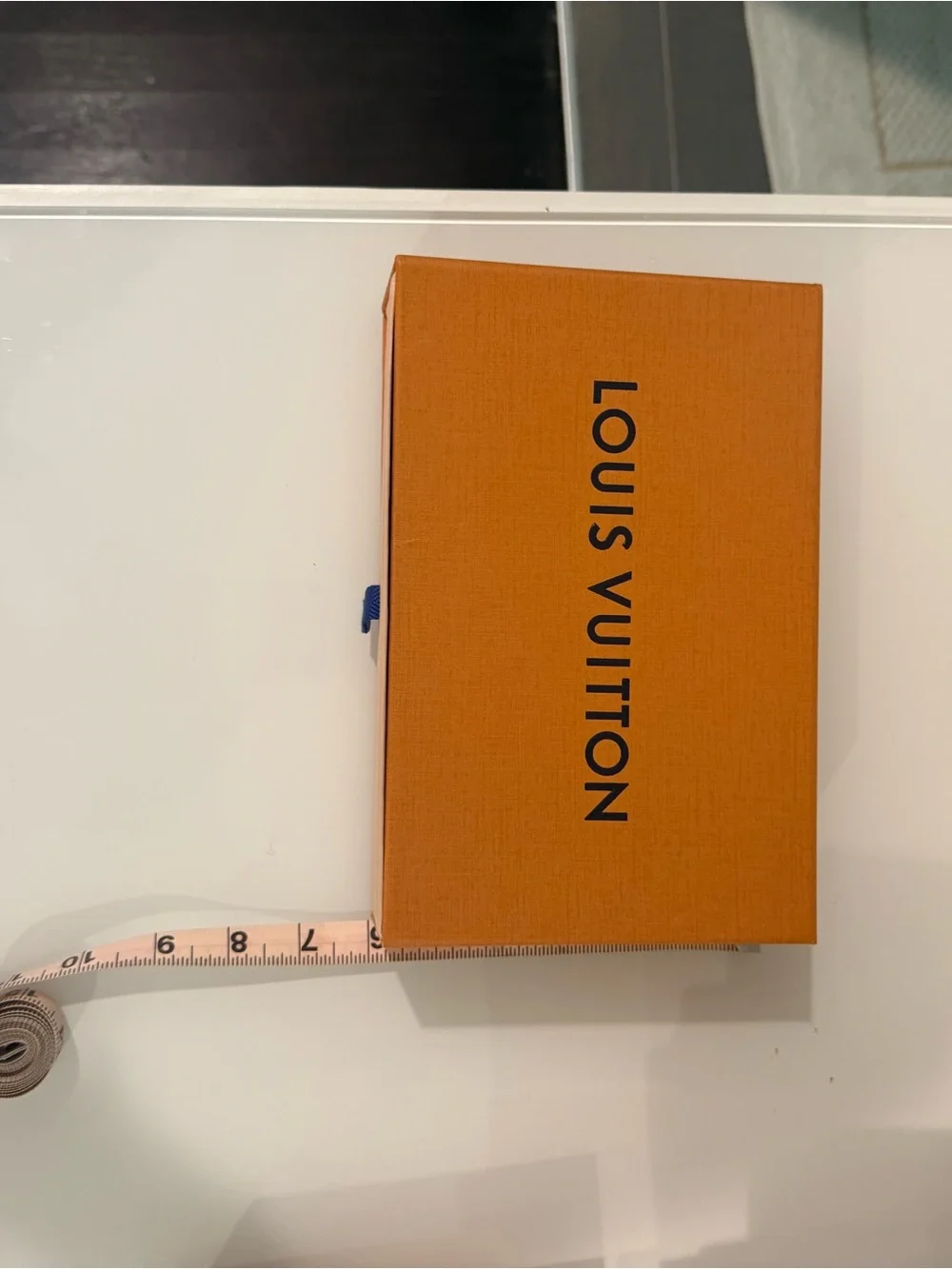 Louis Vuitton Orange Box with Navy Logo and dust bag